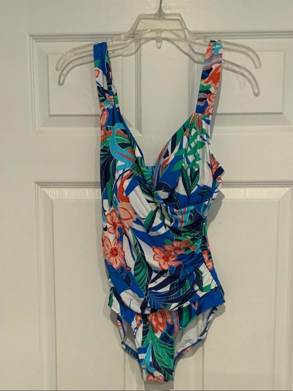 Jantzen Blue Floral Tropical One-Piece Swimsuit